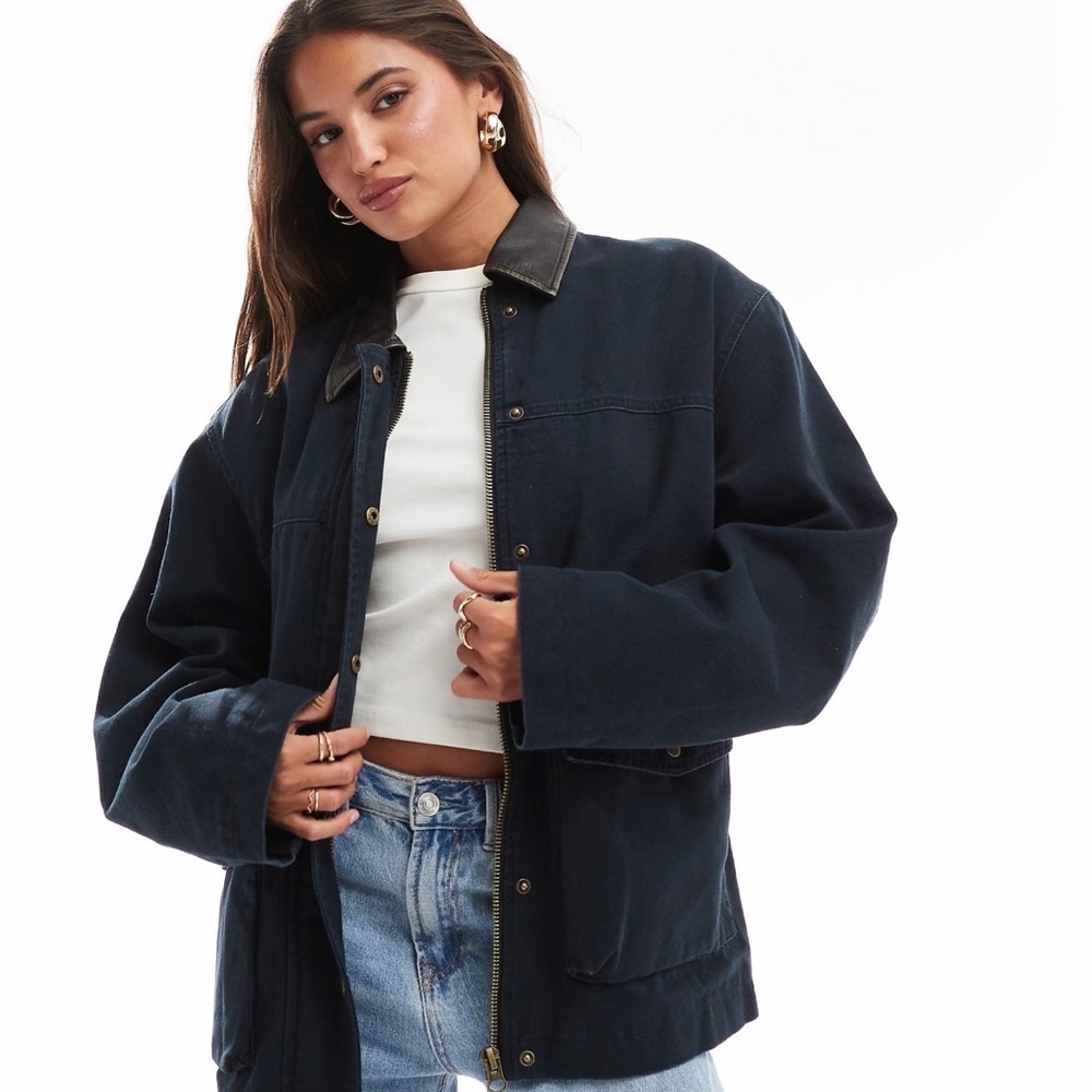 ASOS Oversized Navy Barn Jacket